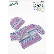 Load image into Gallery viewer, Patterns for Babies &amp; Children designed in Naturally Loyal DK K681 Jacket &amp; Hat (Newborn to 18 months) 
