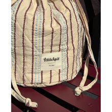 Load image into Gallery viewer, PetiteKnit Knitter&#39;s Project Bag - Striped Seersucker 
