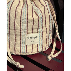 PetiteKnit Knitter's Project Bag - Striped Seersucker 
