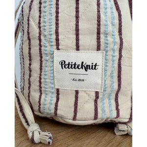 PetiteKnit Knitter's Project Bag - Striped Seersucker 