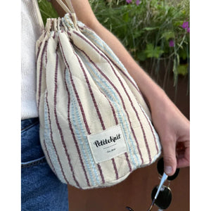 PetiteKnit Knitter's Project Bag - Striped Seersucker 