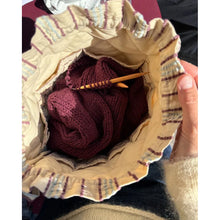 Load image into Gallery viewer, PetiteKnit Knitter&#39;s Project Bag - Striped Seersucker 
