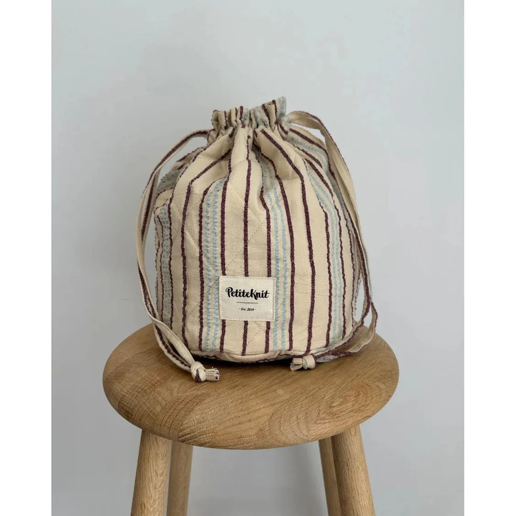 PetiteKnit Knitter's Project Bag - Striped Seersucker 