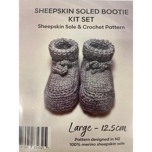 Sheepskin Soled Bootie Crochet Kit Sets Large - 6 to 9 months 