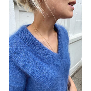 Stockholm V-Neck Sweater Knitting Pattern by PetiteKnit 