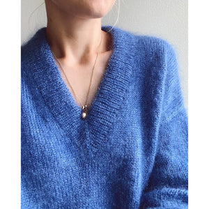 Stockholm V-Neck Sweater Knitting Pattern by PetiteKnit 