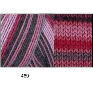 Tootsies 4ply Fine Merino Sock Yarn 469 Pinks +Red + Black 