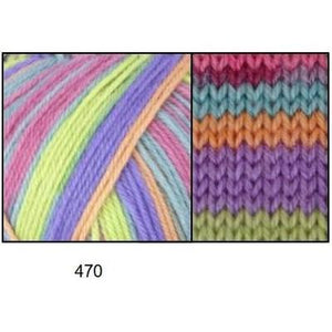 Tootsies 4ply Fine Merino Sock Yarn 470 Pinks + Purple + Orange 