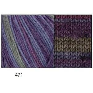 Tootsies 4ply Fine Merino Sock Yarn 471 Deep Purple + Greys 