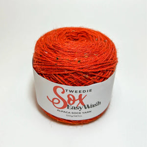 Tweedie Easy Wash Sox Alpaca 4Ply Sock Yarn Brick Tweed 