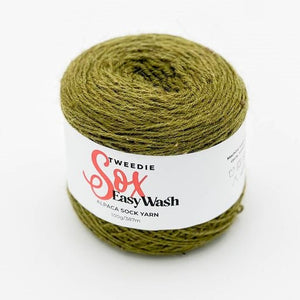 Tweedie Easy Wash Sox Alpaca 4Ply Sock Yarn Olive Tweed 