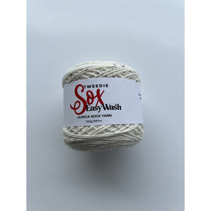 Tweedie Easy Wash Sox Alpaca 4Ply Sock Yarn 100 Cream Tweed 