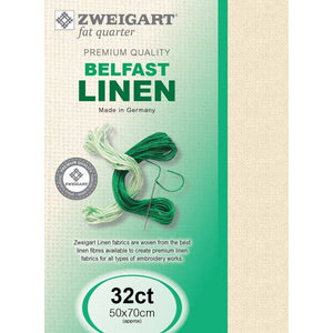 Zweigart Belfast 32 Count Fabric Fat Quarter Cream 222 