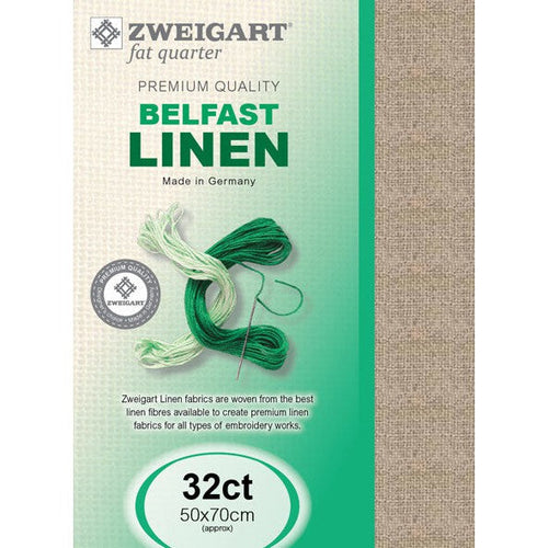 Zweigart Belfast 32 Count Fabric Fat Quarter Raw Linen 053 