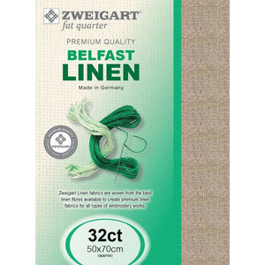 Zweigart Belfast 32 Count Fabric Fat Quarter Raw Linen 053 