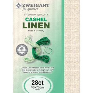 Zweigart Cashel 28 Count Fabric Fat Quarter Cream 222 