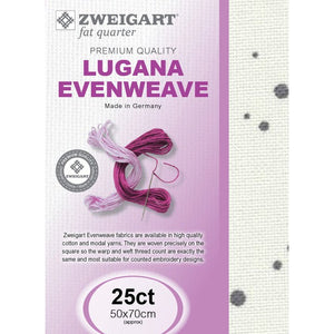 Zweigart Lugana 25 Count Splash Print Fabric Fat Quarter Light Basalt 1329 