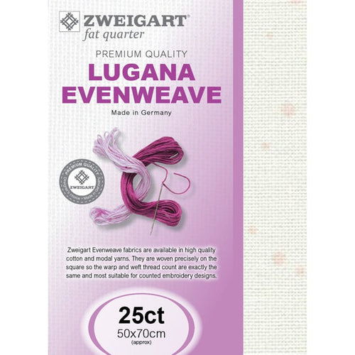 Zweigart Lugana 25 Count Splash Print Fabric Fat Quarter Light Pink 1319 