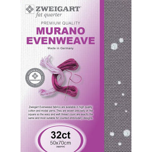 Zweigart Murano Cloth 32 Count Splash Print Fabric Fat Quarter Basalt 7419 