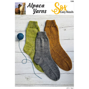 1306 Easy Wash Sox Sock Knitting Pattern 