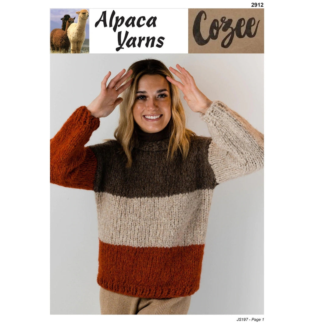 2916 Colour Block Sweater Knitting Pattern 