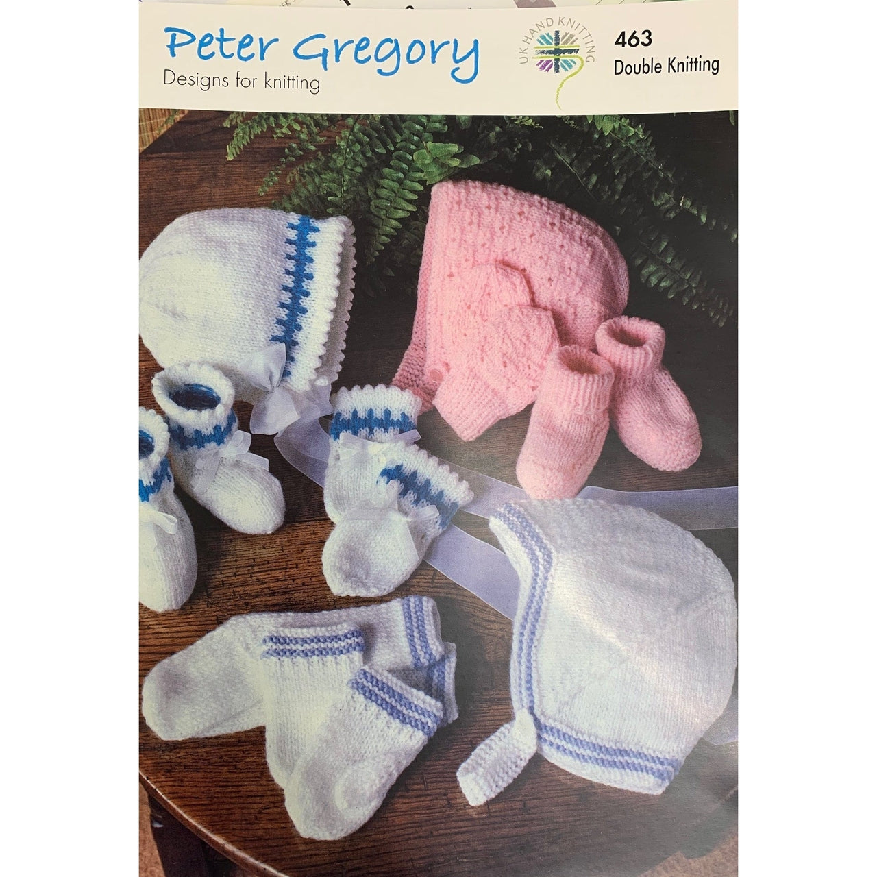 463 Baby's Hat, Mitts and Sock or Booties DK Knitting Pattern at