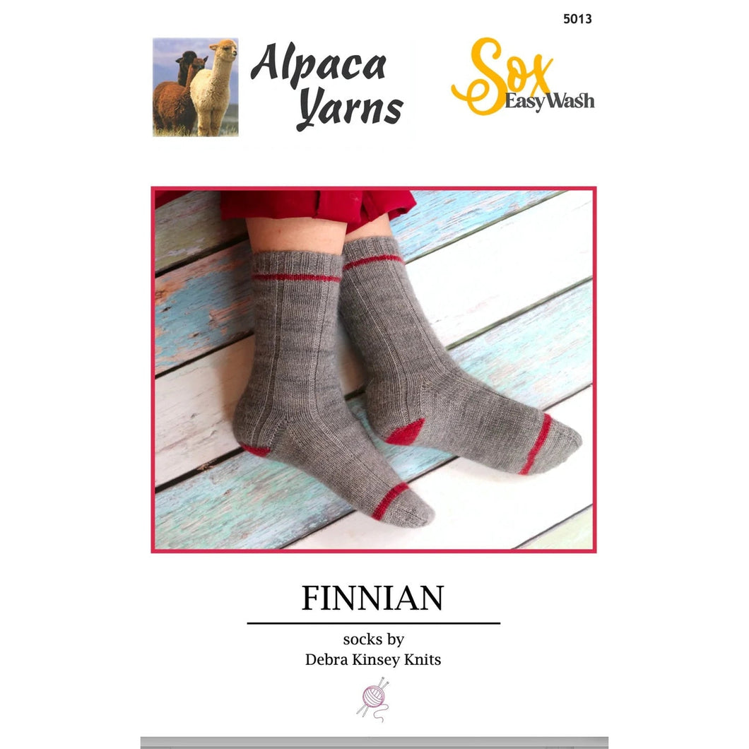 5013 Finnian Rib Socks 4ply Knitting Pattern 