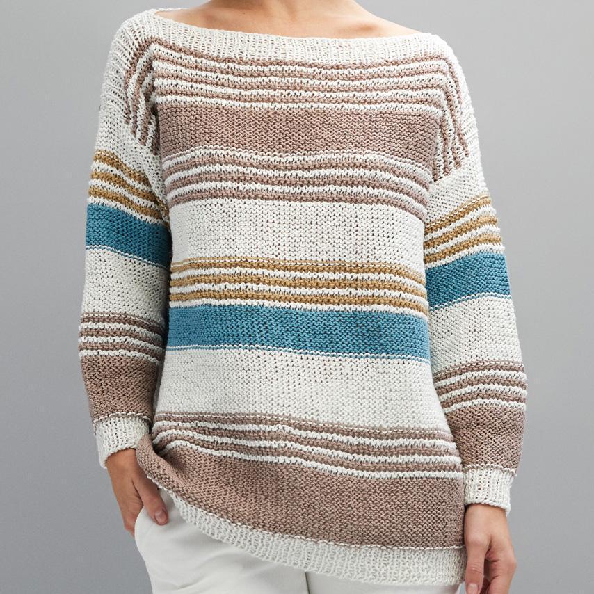 730 Sierra Striped Linen Sweater Pattern