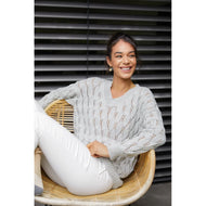 815 Meelup Lace V Neck Jumper 8ply DK Pattern 