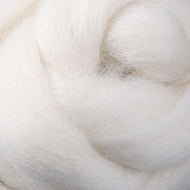 Ashford Corriedale Natural Undyed Sliver Fibre loose (100g from Bumps) White