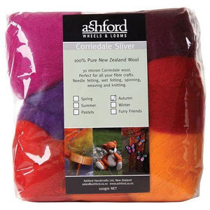 Ashford Corriedale Sliver colour theme packs 100g Autumn