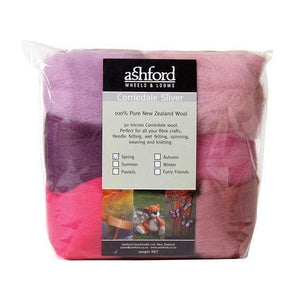 Ashford Corriedale Sliver colour theme packs 100g Spring