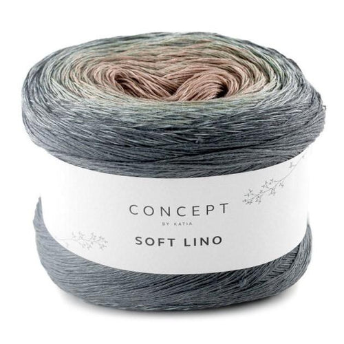 Concept by Katia Soft Lino 600 Light pink-Sky blue-Light grey