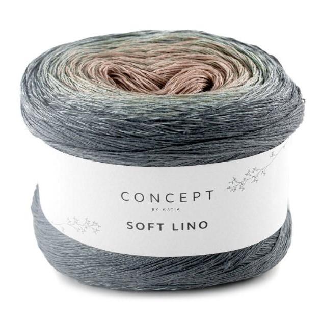 Concept by Katia Soft Lino 600 Light pink-Sky blue-Light grey