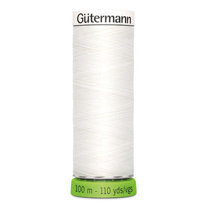 Gutermann Recycled Polyester Thread 100m White (800) 