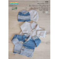 K390 Kid's 4 ply cotton Shawl Collared Jacket and Hat set pattern 