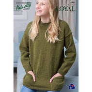 K401 Children's Sweater with Pockets Pattern in DK / 8Ply (8-14 years) 