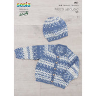 K407 Babies and Toddler Raglan Cardigan & Hat Set Pattern in 4Ply 