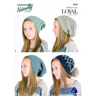 K665 Slouchy hats with optional Pompom Pattern in Aran / 10Ply 
