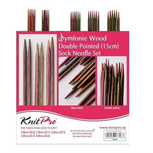 KnitPro Symfonie Wood Double Pointed Sock Needle Set 15cm 