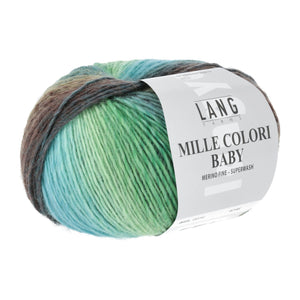 Lang Mille Colori Baby 4ply Merino Yarn 0016 Green Aqua Multi 