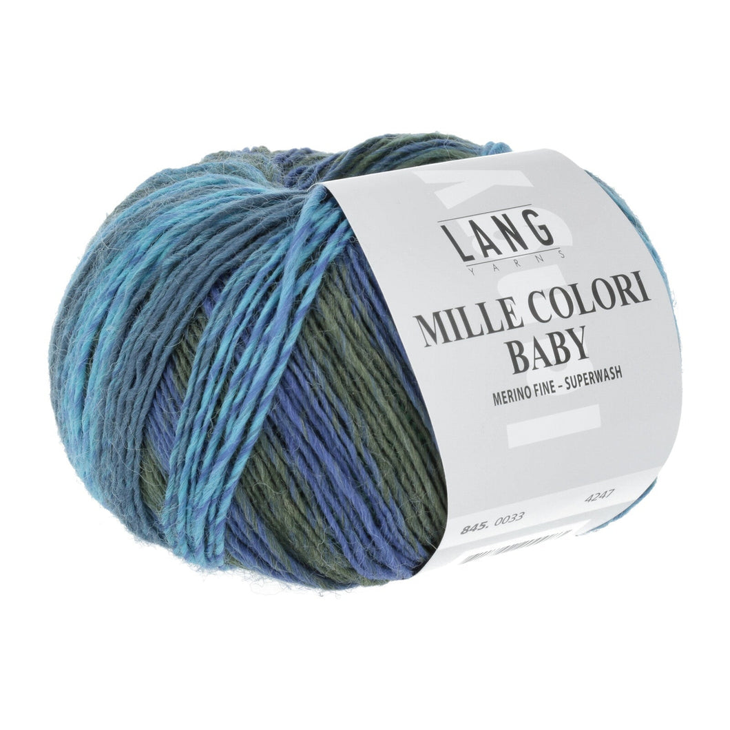 Lang Mille Colori Baby 4ply Merino Yarn 0033 Blue Multi 