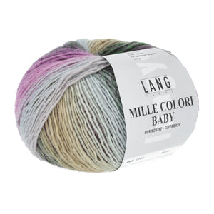 Lang Mille Colori Baby 4ply Merino Yarn 0052 Pink Sage Multi 