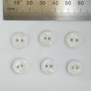Locally Handmade Ceramic Buttons 13mm White 