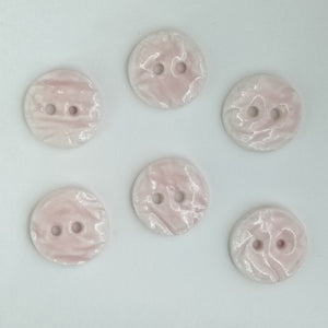 Locally Handmade Ceramic Buttons 18mm Pink 