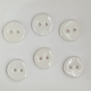 Locally Handmade Ceramic Buttons 18mm White 