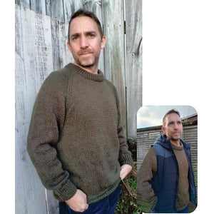 Men's Raglan Sleeve 12ply Jumper Pattern at Knitnstitch