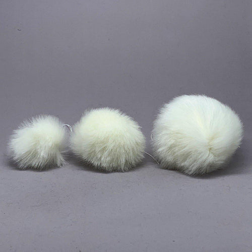 Mokuba faux fur pom pom balls small 45mm - #2 white