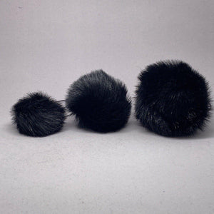 Mokuba faux fur pom pom balls small 45mm - #3 black