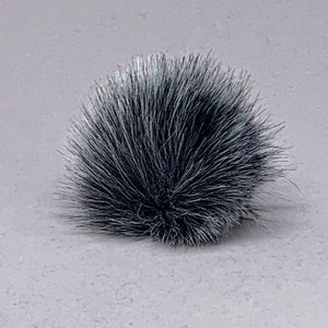 Mokuba faux fur pom pom balls small 45mm - #4 charcoal grey